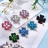 Cubic Zirconia Clover Brooch Pin JBR105D-6