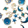 80Pcs 10 Style Celestial Alloy Enamel Pendants ENAM-LS0001-30-4