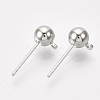 Brass Ball Stud Earring Findings KK-S348-415D-1