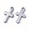 Tarnish Resistant 304 Stainless Steel Tiny Cross Charms STAS-E466-12B-2