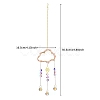 Alloy Cloud with Natural Rose Quartz Chips Beaded Hanging Pendant Decorations PW-WG24607-03-1