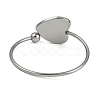 304 Stainless Steel Blank Bangle Bases with Heart Tray STAS-Z088-01P-01-3