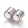 304 Stainless Steel Magnetic Clasps with Glue-in Ends STAS-L207-03P-3