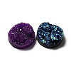 Mixed Flat Round Drusy Resin Cabochons X-CRES-S040-12mm-M-2