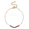 4Pcs 4 Style Natural Mixed Gemstone Beaded Link Braclet with Satellite Chains BJEW-JB09496-02-3