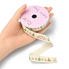 5 Rolls 5 Patterns Single Face Printed Cotton Satin Ribbons OCOR-YW0001-04-5