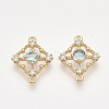 Brass Cubic Zirconia Links KK-T038-551C-NF-1