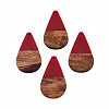 Opaque Resin & Walnut Wood Pendants RESI-N025-030-B04-2