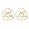 304 Stainless Steel Ring with Star Hoop Earrings for Women EJEW-R156-04G-1