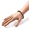 Natural Silver Leaf Jasper Round Beads Stretch Bracelet for Men Women BJEW-JB06824-01-3