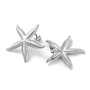 304 Stainless Steel Starfish Stud Earrings EJEW-D281-06S-2