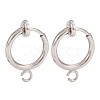 Brass Clip-on Hoop Earring Findings X-KK-P102-01P-1