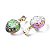 Two Tone Transparent Spray Painted Glass Pendants X-GLAA-N035-014-G05-3