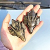 Natural Golden Sheen Obsidian Carved Dragon Figurines PW-WG46613-01-2