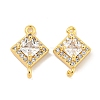 Brass Pave Clear Cubic Zirconia Connector Charms KK-P275-41G-1