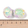 Handmade Luminous Polymer Clay Glass Rhinestone Beads CLAY-H003-05D-4