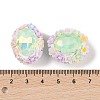 Handmade Luminous Polymer Clay Glass Rhinestone Beads CLAY-H003-05D-4