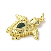 Rack Plating Brass Micro Pave Green Cubic Zirconia Pendants KK-C053-10G-2