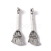 Tibetan Style Zinc Alloy Broom Pendants TIBEP-R334-317AS-RS-1