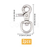 DICOSMETIC 2Pcs Stainless Steel Swivel Clasps STAS-DC0015-60-2