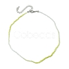 Faceted Rondelle Glass Beaded Necklace for Women NJEW-M208-02J-3