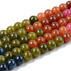 Round Dyed Natural Quartz Beads Strands G-T132-013A-01-2