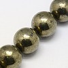 Natural Pyrite Beads Strands G-L031-14mm-01-2