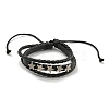 Braided PU Leather & Waxed Cords Triple Layer Multi-strand Bracelets BJEW-P329-08B-AS-1