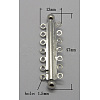 7-strands Brass Slide Lock Clasps X-KK-B747-P-1