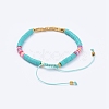 Adjustable Braided Bead Bracelets BJEW-JB05098-04-2