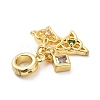 Rack Plating Brass with Cubic Zirconia Pendants KK-Q784-21G-3