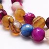 Faceted Natural Agate Beads Strands G-F344-48-8mm-3