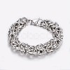 304 Stainless Steel Byzantine Chain Necklaces and Bracelets Jewelry Sets SJEW-I189-06P-2