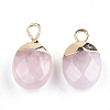 Electroplate Natural Rose Quartz Charms X-G-S344-09E-2