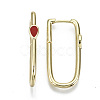 Brass Enamel Huggie Hoop Earrings EJEW-N011-33-NF-3