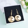 Alloy Oval with Twist Flat Round Dangle Stud Earrings JE1015A-5