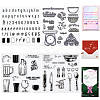CRASPIRE 4Pcs 4 Styles Tableware Clear Silicone Stamps DIY-CP0009-80A-1