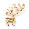 Deer Alloy Brooch with Resin Pearl JEWB-O009-06-2