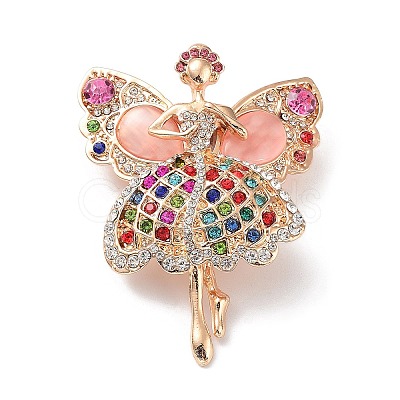 Alloy Pave Rhinestone Brooch JEWB-M035-08KCG-03-1