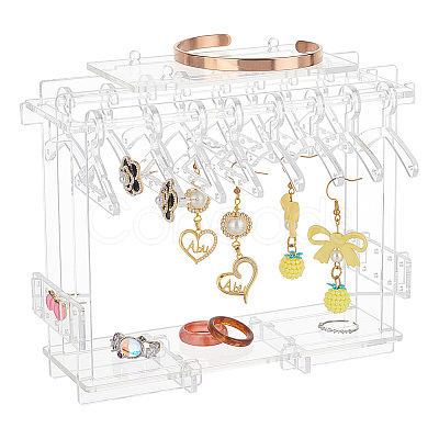 PandaHall Elite 1 Set Transparent Acrylic Earring Display Stands EDIS-PH0001-28-1