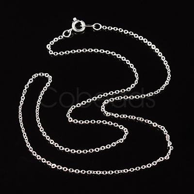 Nickel Free Silver Color Plated Brass Chain Necklaces X-SW028-S-1