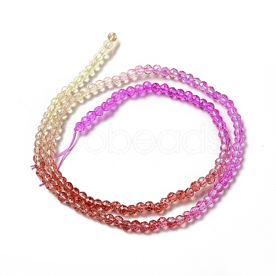 Transparent Gradient Color Glass Beads Strands X1-GLAA-H021-01B-10-1