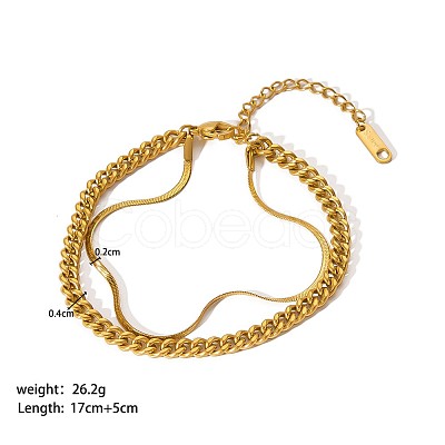 Simple Stainless Steel Chain Multi-strand Bracelets for Summer Beach PM6439-7-1