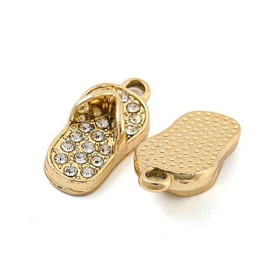 UV Plating Alloy Rhinestone Pendants ALRI-C009-05G-1