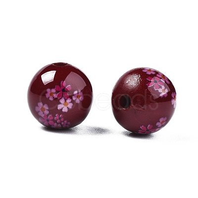 Opaque Printed Acrylic Beads MACR-T043-03D-1