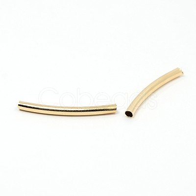 Brass Smooth Curved Tube Beads X-KK-O031-B-08-1