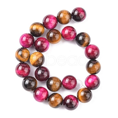 Natural Rose Tiger Eye and Yellow Tiger Eye Beads Strands X-G-G101-8mm-1-1