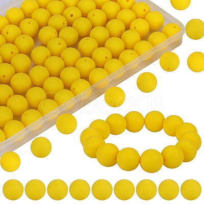 80Pcs Round Silicone Focal Beads SIL-SZ0001-24-11-1