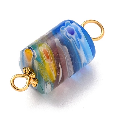 Handmade Millefiori Glass Beads Links X-PALLOY-JF00551-1