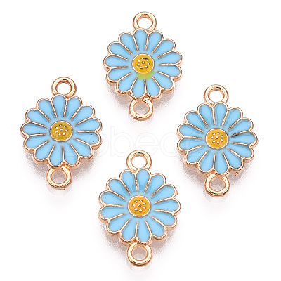 Zinc Alloy Enamel Sunflower Connector Charms X-ENAM-E011-01KCG-1